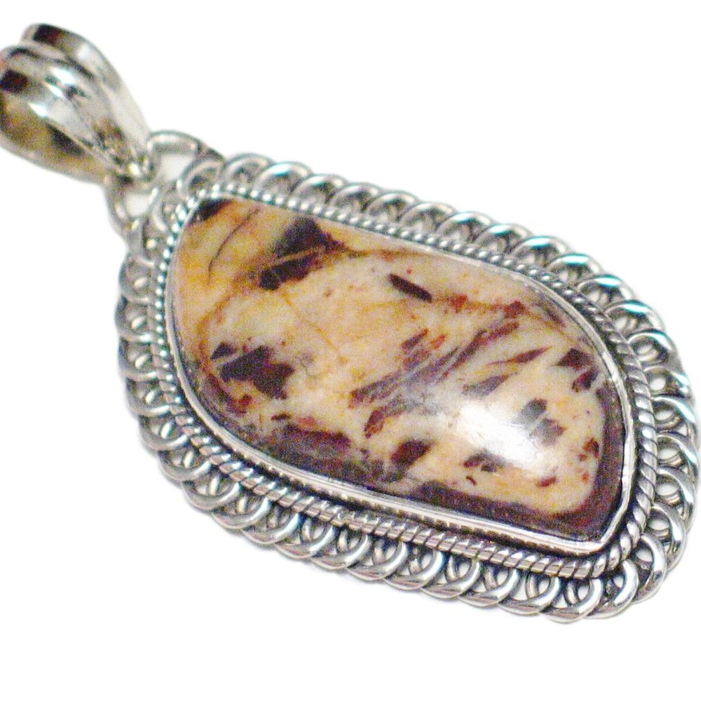 Agate Pendant Sterling Silver Mocha Browns Mens